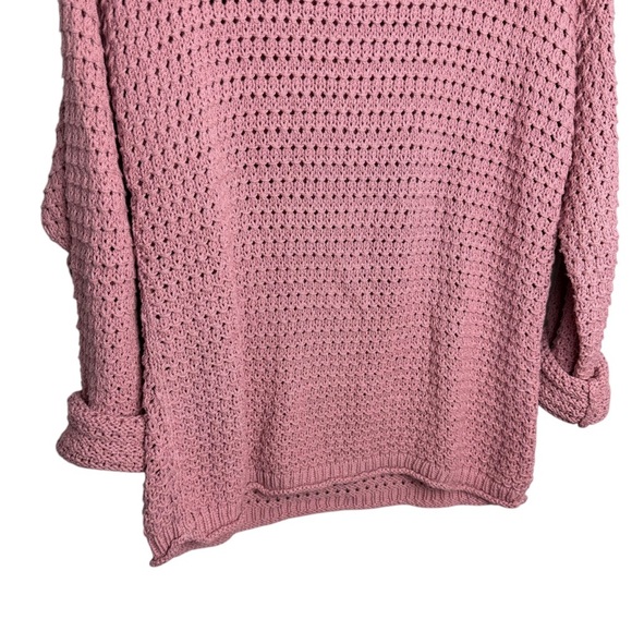 Madewell Open Stitch Austen Pullover Sweater Dusty Pink Size M Beachy Coastal - Picture 5 of 12